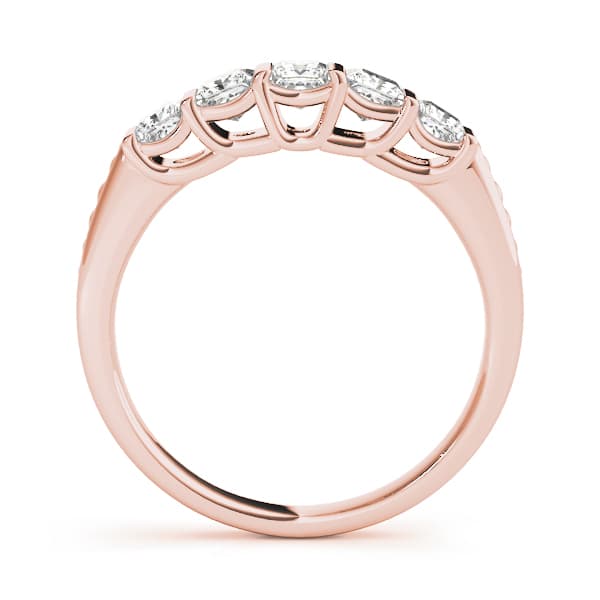 Fancy Shape Princess Wedding Band (0.73 ct. tw.), Side view in rose gold