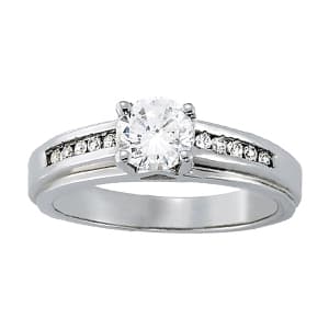 Single Row Channel Set Round Engagement Ring — style 50269 in 10k White Gold