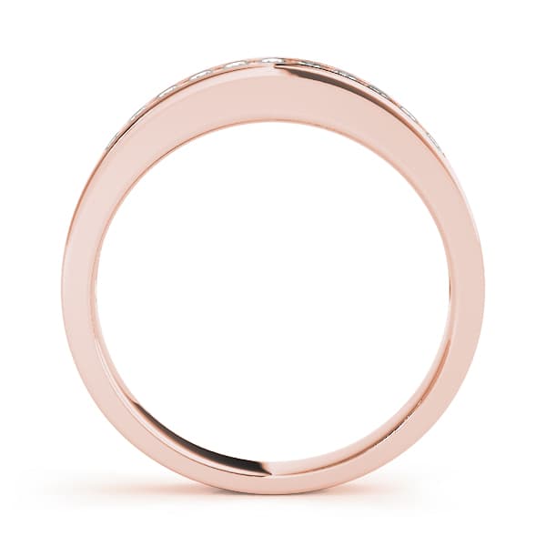 Single Row Channel Set Wedding Band (0.22 ct. tw.), Side view in rose gold