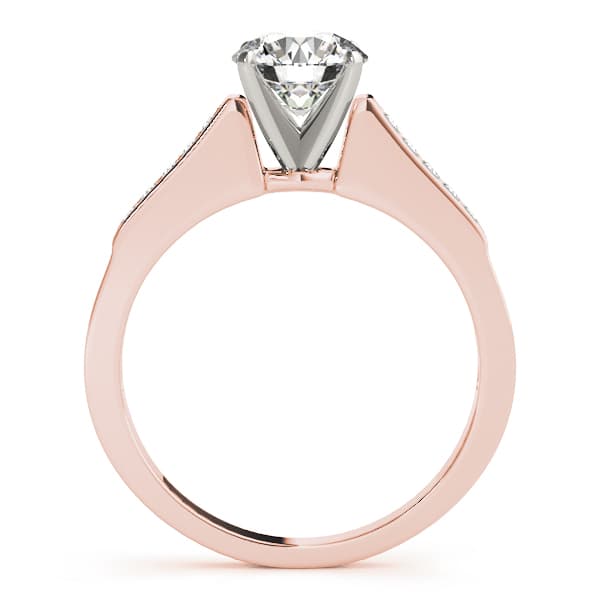 Single Row Peg Head Engagement Ring, style 50270, Side view in rose gold