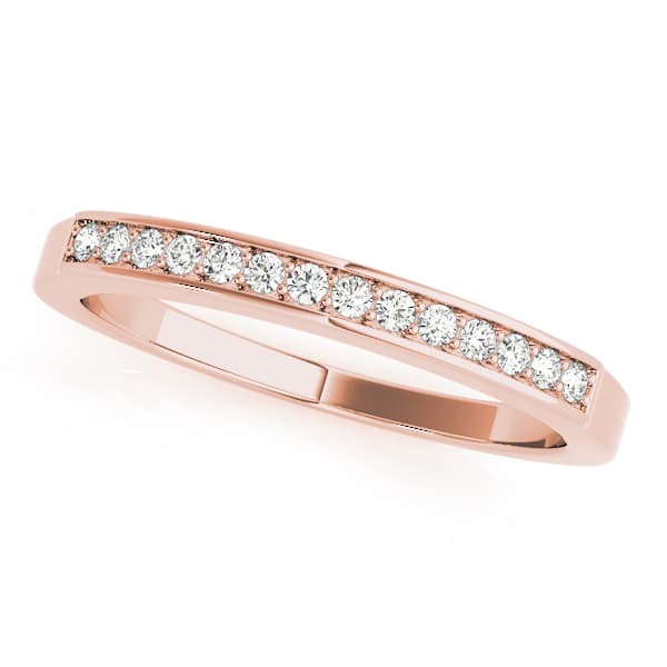 Channel Set Wedding Band (1/8 ct. tw.), Front view in rose gold