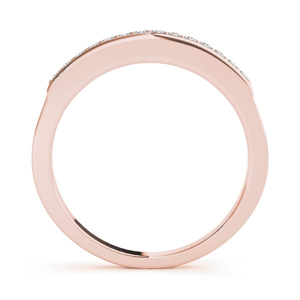 Channel Set Wedding Band (1/8 ct. tw.), Side view in rose gold