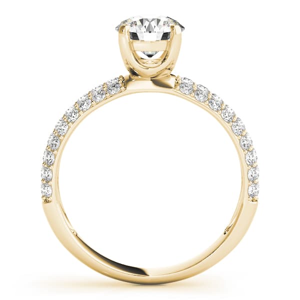 Round Pavé Engagement Ring, style 50271, Side view in yellow gold