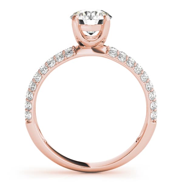 Round Pavé Engagement Ring, style 50271, Side view in rose gold