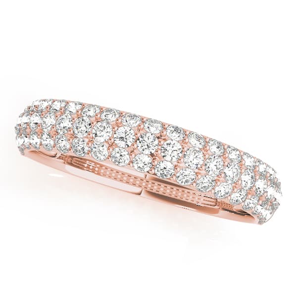 Multi-Row Pavé Wedding Band (5/8 ct. tw.), Front view in rose gold