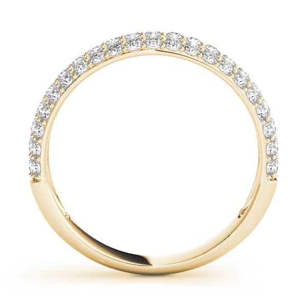 Multi-Row Pavé Wedding Band (5/8 ct. tw.), Side view in yellow gold