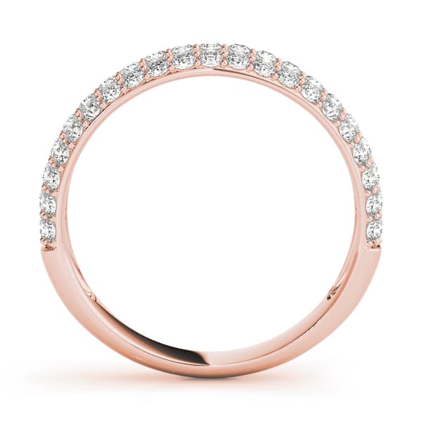 Multi-Row Pavé Wedding Band (5/8 ct. tw.), Side view in rose gold