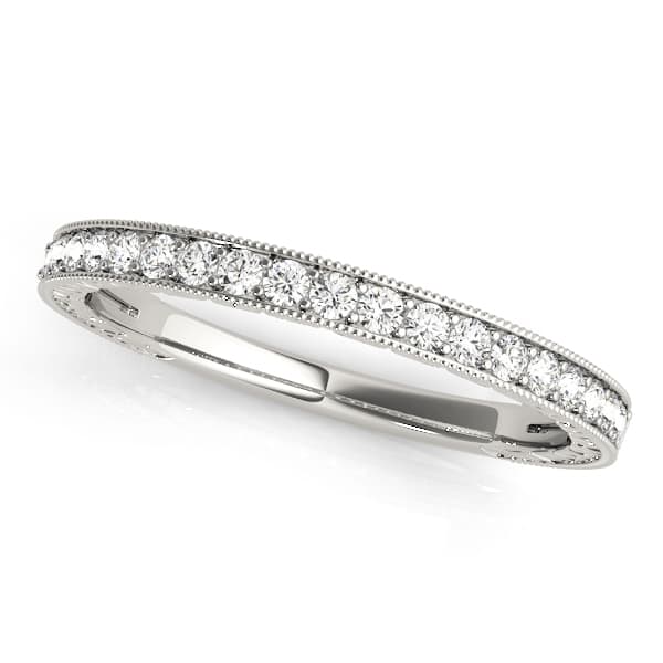 Channel Set Milgrain Wedding Bands — View 1