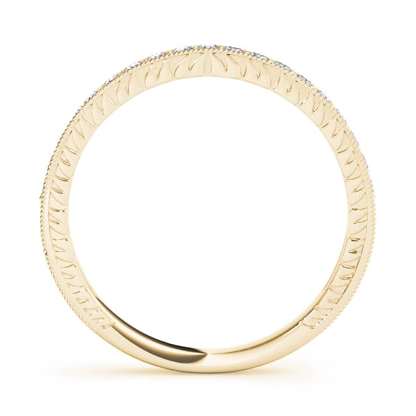 Channel Set Milgrain Wedding Bands (0.21 ct. tw.), Side view in yellow gold
