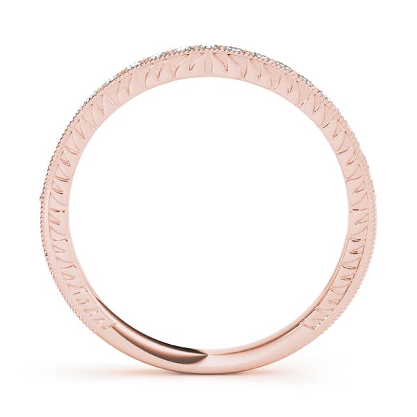Channel Set Milgrain Wedding Bands (0.21 ct. tw.), Side view in rose gold