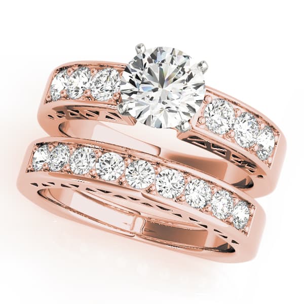 Channel Set Single Row Engagement Ring, style 50278, On hand view in rose gold