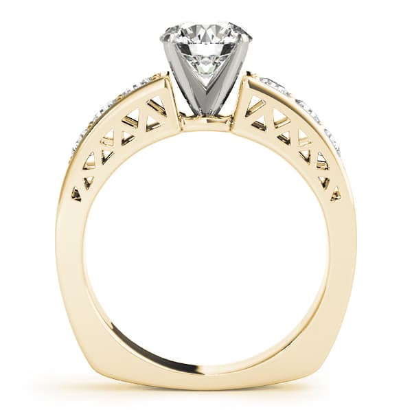 Channel Set Single Row Engagement Ring, style 50278, Side view in yellow gold
