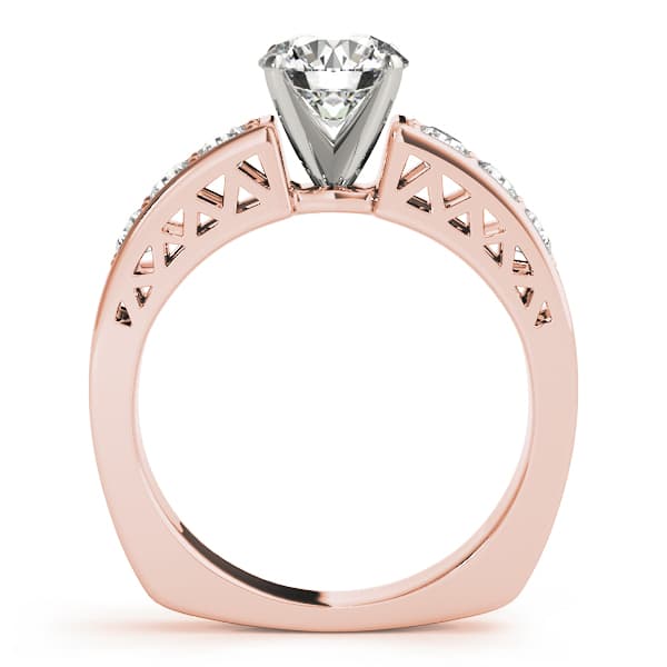 Channel Set Single Row Engagement Ring, style 50278, Side view in rose gold
