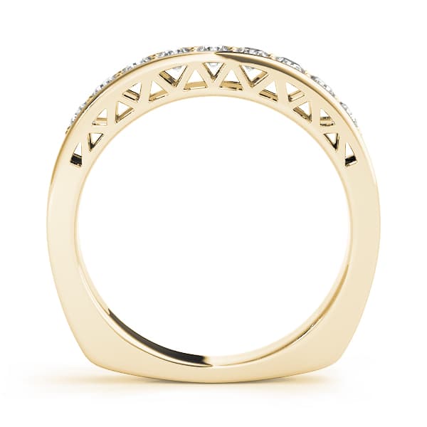 Single Row Prong In Channel Wedding Ring (0.54 ct. tw.), Side view in yellow gold