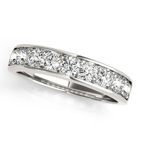 Shared Prong Channel Set Wedding Band — View 1