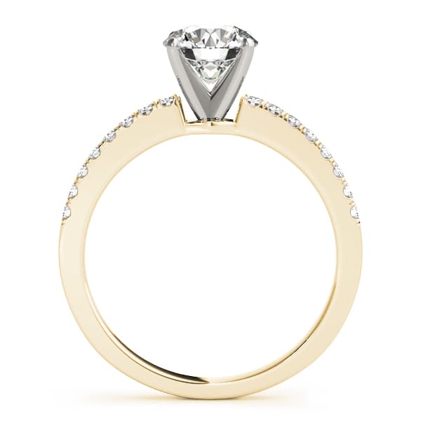 Single Row Diamond Engagement Ring, style 50281, Side view in yellow gold