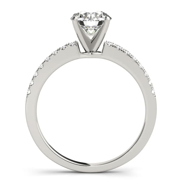 Single Row Diamond Engagement Ring, style 50281, Side view in white gold or platinum