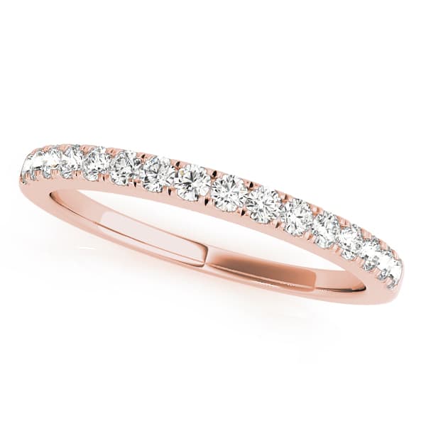 Straight Diamond Wedding Band (1/8 ct. tw.), Front view in rose gold