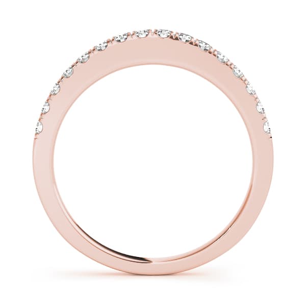 Straight Diamond Wedding Band (1/8 ct. tw.), Side view in rose gold
