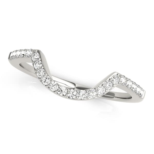 Prong Set Curved Wedding Band — View 1