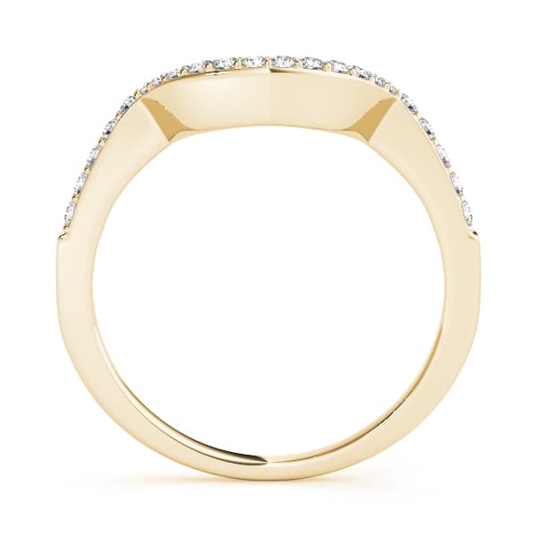 Prong Set Curved Wedding Band (1/3 ct. tw.), Side view in yellow gold