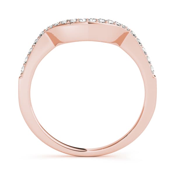 Prong Set Curved Wedding Band (1/3 ct. tw.), Side view in rose gold