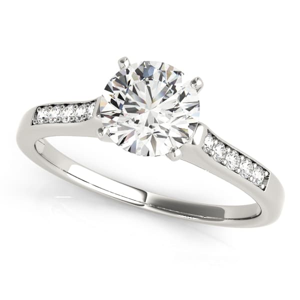 Single Row Channel Set Engagement Ring — style 50283 in 10k White Gold