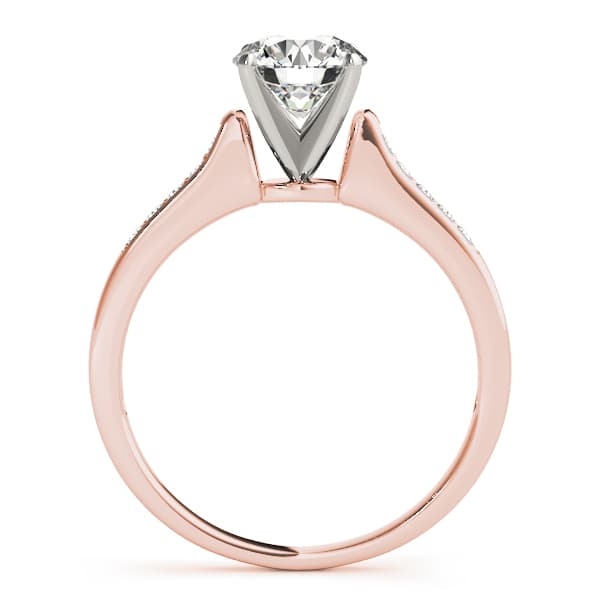 Single Row Channel Set Engagement Ring, style 50283, Side view in rose gold