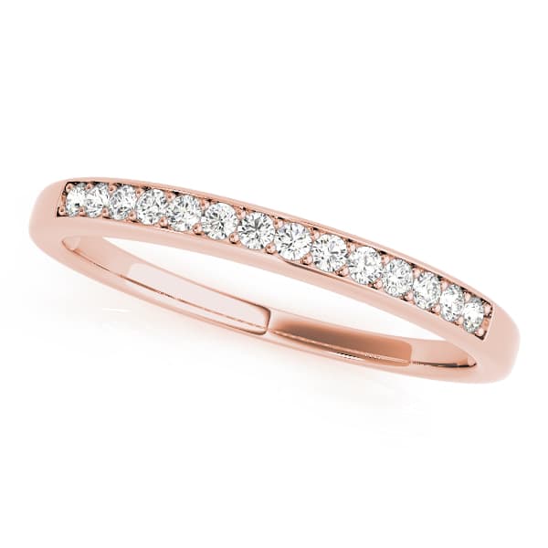Prong In Channel Wedding Band (1/8 ct. tw.), Front view in rose gold