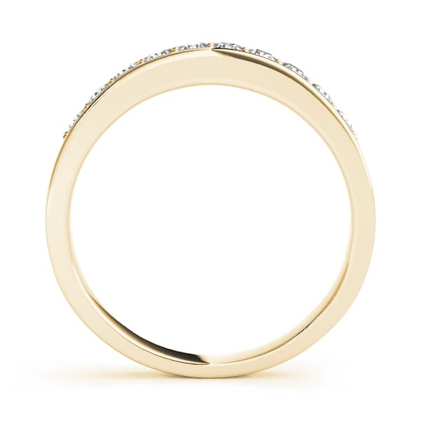 Prong In Channel Wedding Band (1/4 ct. tw.), Side view in yellow gold