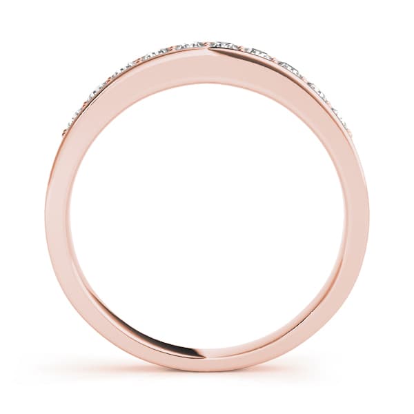Prong In Channel Wedding Band (1/4 ct. tw.), Side view in rose gold