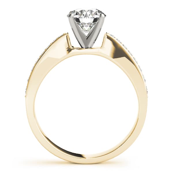 Channel Set Single Row Engagement Ring, style 50285, Side view in yellow gold