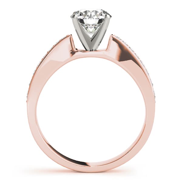 Channel Set Single Row Engagement Ring, style 50285, Side view in rose gold