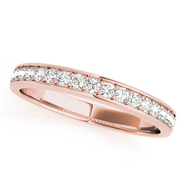 Channel Set Wedding Rings (1/3 ct. tw.), Front view in rose gold
