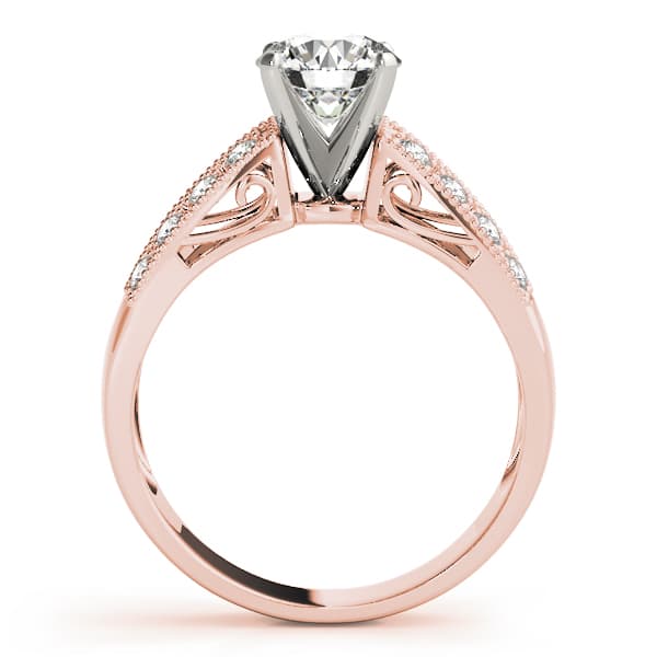 Antique Engagement Ring, style 50286, Side view in rose gold