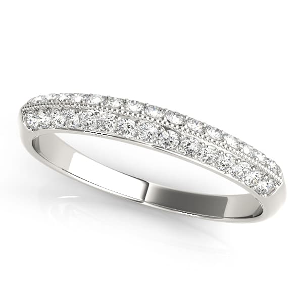 Double Row Pavé Wedding Band — View 1