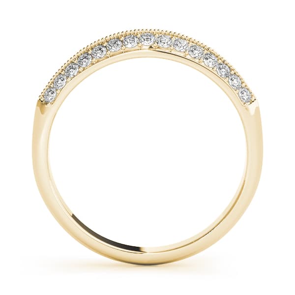 Double Row Pavé Wedding Band (0.3 ct. tw.), Side view in yellow gold