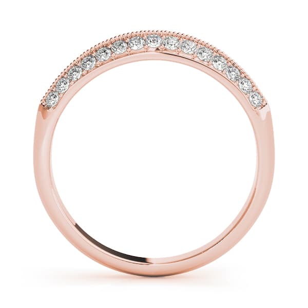 Double Row Pavé Wedding Band (0.3 ct. tw.), Side view in rose gold
