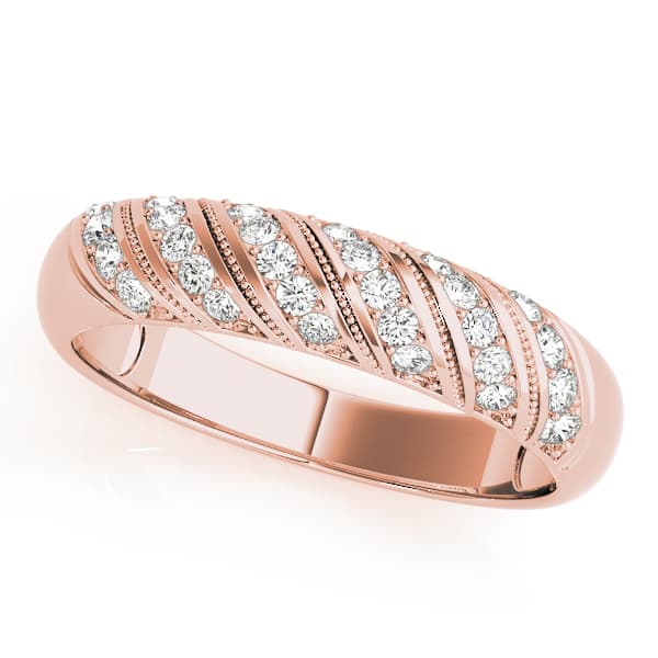 Pavé Wedding Band (0.28 ct. tw.), Front view in rose gold