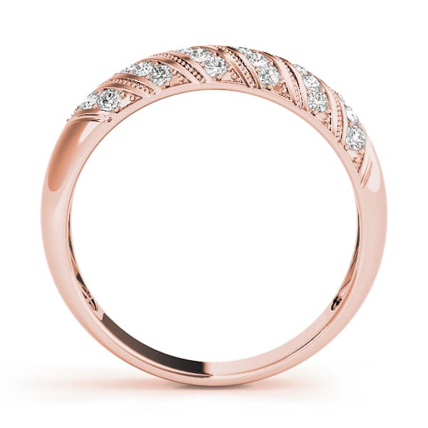 Pavé Wedding Band (0.28 ct. tw.), Side view in rose gold
