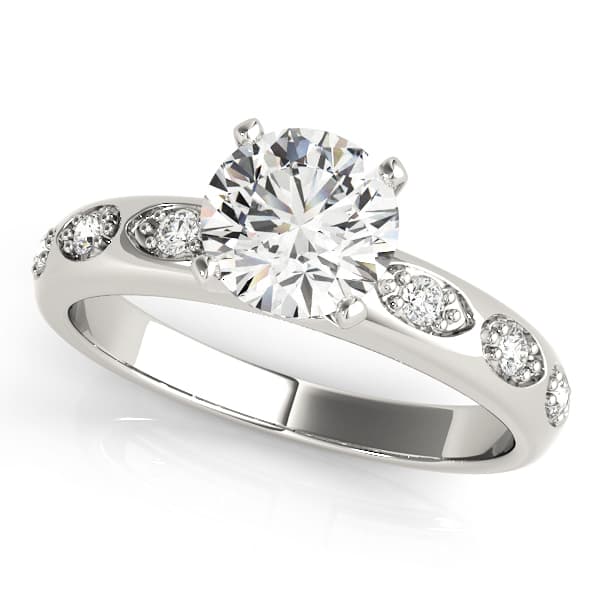 Single Row Prong Engagement Ring — style 50291 in 10k White Gold