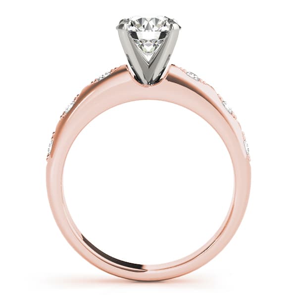 Single Row Prong Engagement Ring, style 50291, Side view in rose gold