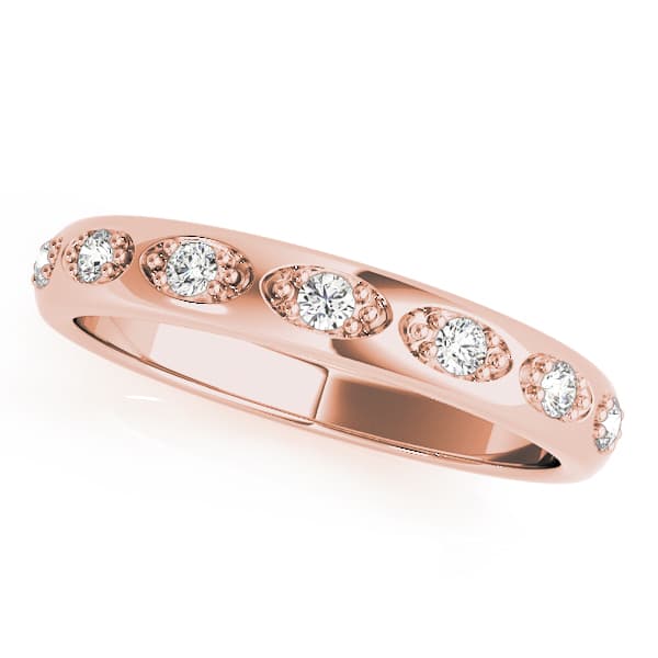 Pavé Wedding Band (1/8 ct. tw.), Front view in rose gold