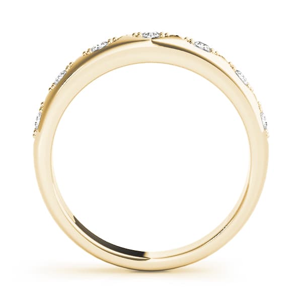 Pavé Wedding Band (1/8 ct. tw.), Side view in yellow gold