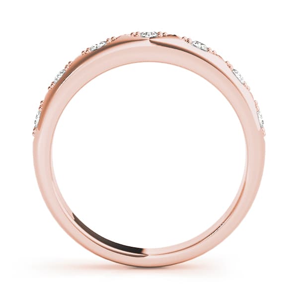 Pavé Wedding Band (1/8 ct. tw.), Side view in rose gold