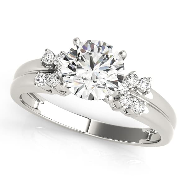 ENGAGEMENT RINGS CLUSTER SIDES — style 50292 in 10k White Gold