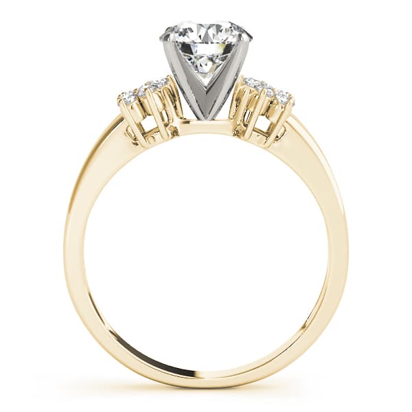 Cluster Sides Engagement Ring, style 50292, Side view in yellow gold