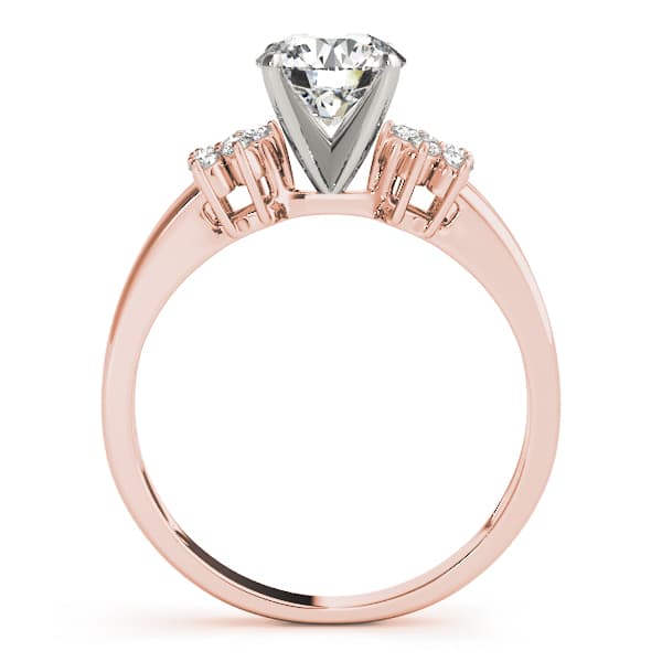 Cluster Sides Engagement Ring, style 50292, Side view in rose gold