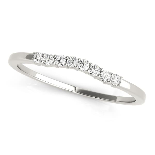 Prong Set Curved Wedding Bands — View 1