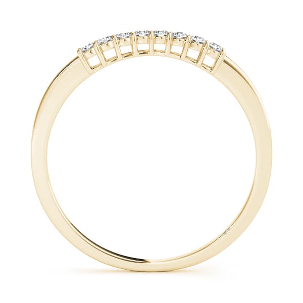 Prong Set Curved Wedding Bands (0.1 ct. tw.), Side view in yellow gold